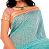 Blue Color Cotton Silk Saree